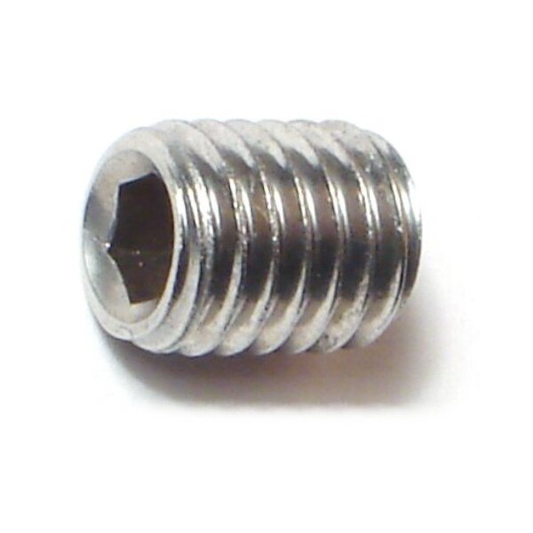 Midwest Fastener 8mm-1.25 x 10mm A2 Stainless Steel Coarse Thread Cup Point Hex Socket Headless Set Screws 6PK 79677 - main